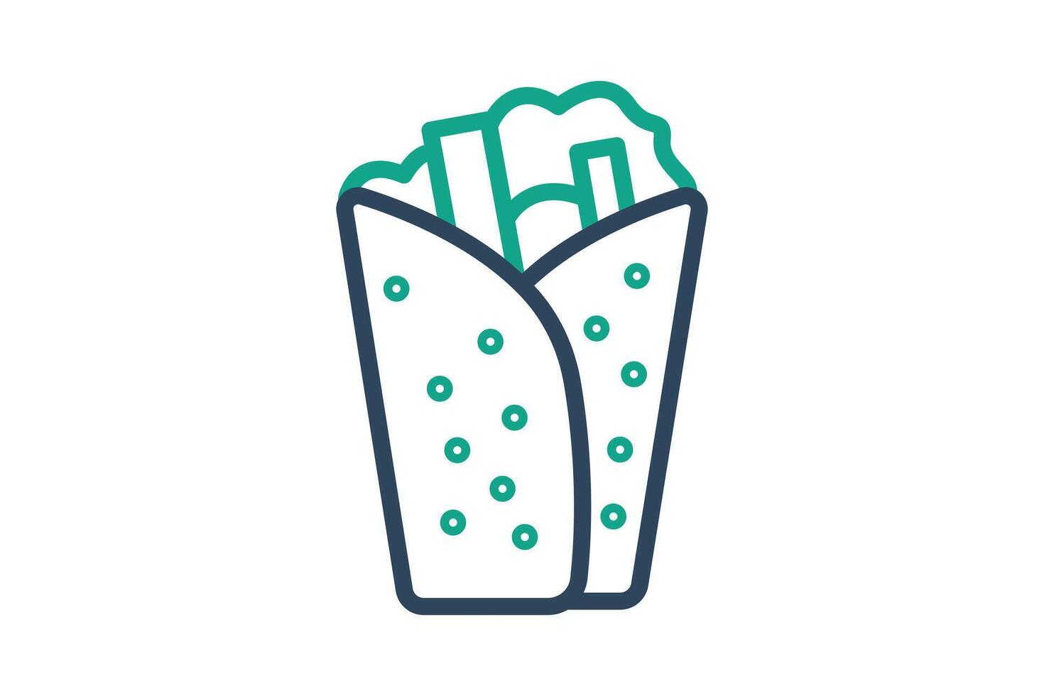 Kebab icon. line icon style. icon related to meat. food elements illustration vector