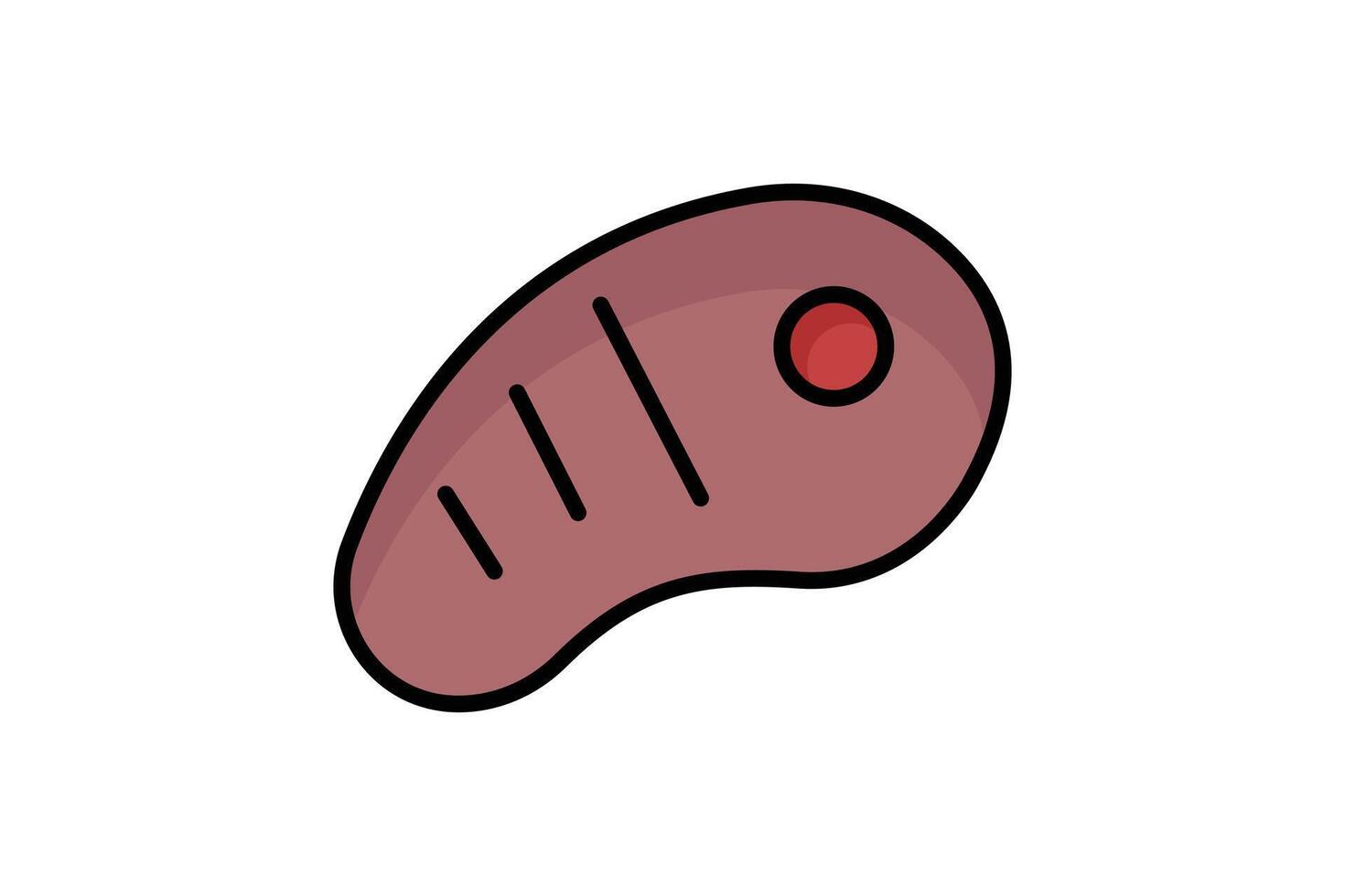 Steak icon. colored outline icon style. icon related to prime cut of beef. food elements illustration vector