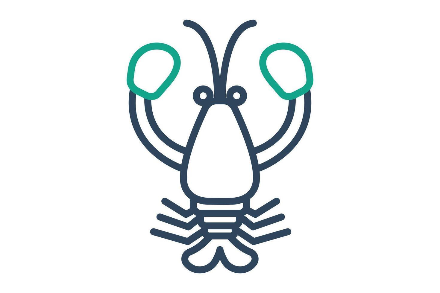 Lobster icon. line icon style. icon related to seafood. food elements illustration vector