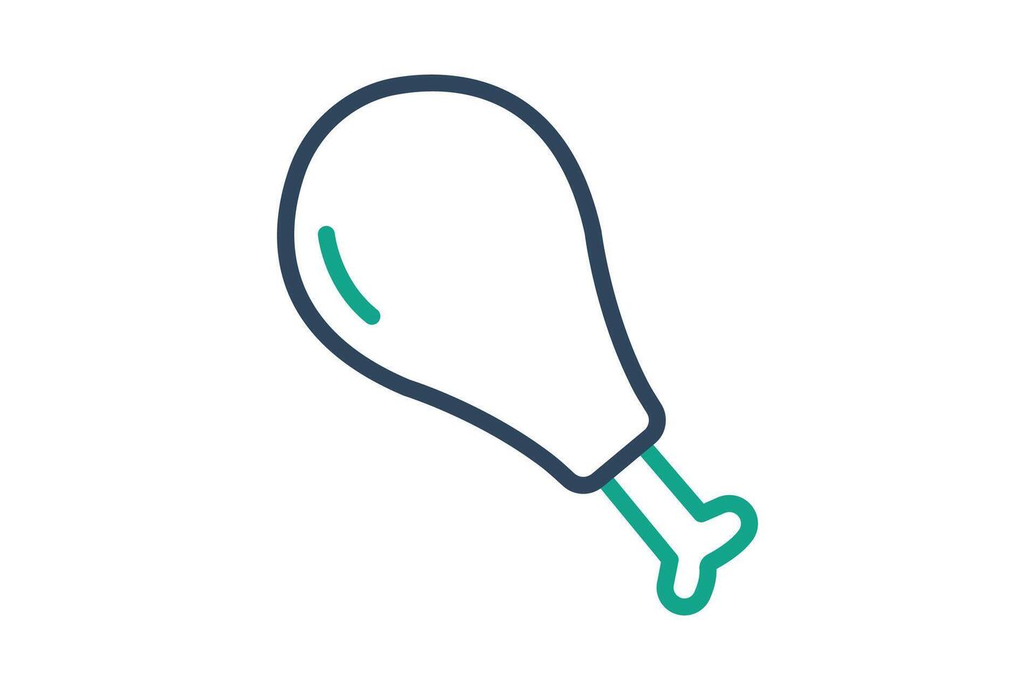 Chicken leg icon. line icon style. icon related to meat. food elements illustration vector