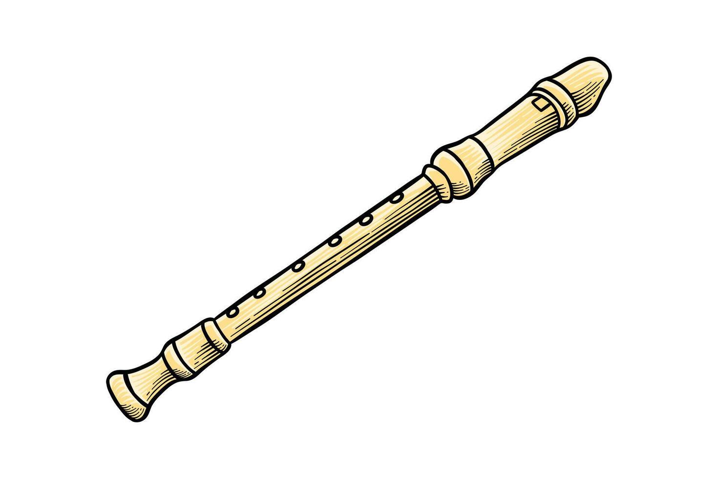 illustration of a vintage style wind flute vector