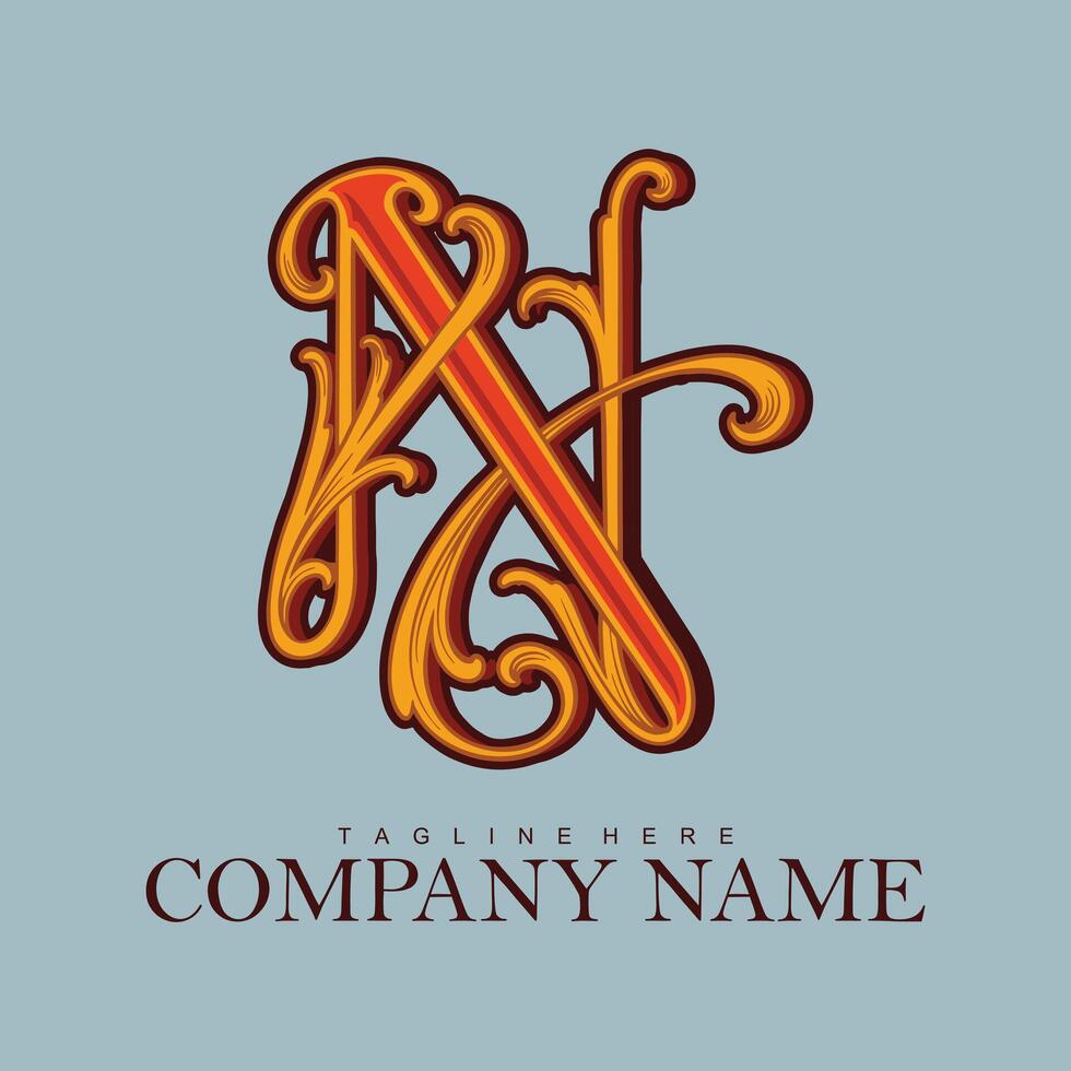 Ornate Intertwined N Initials for Company vector
