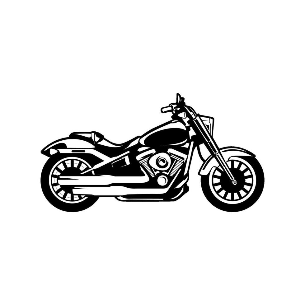 classic motorcycle black and white image illustration vector