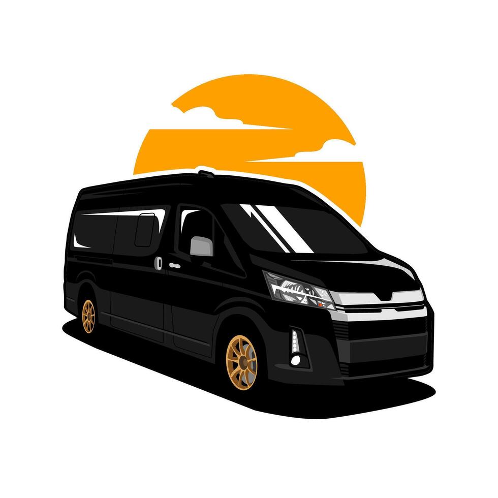 luxury minivan van car minibus image illustration vector