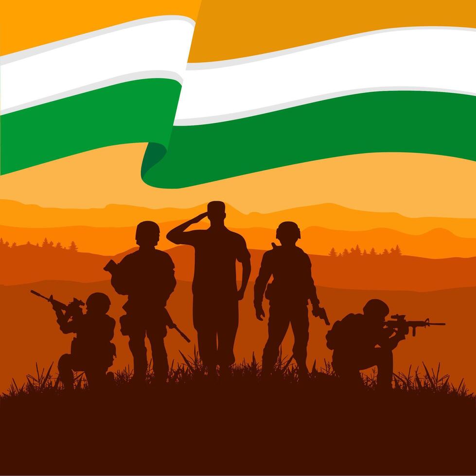 indian army soldiers national pride image illustration vector