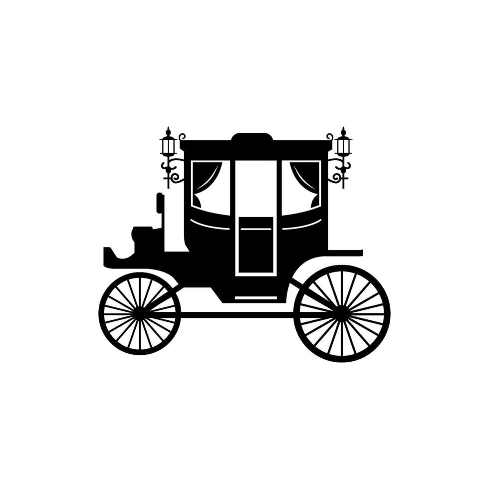 vintage royal carriage silhouette vector