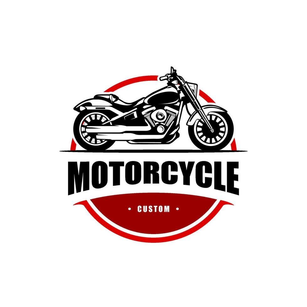 custom motorcycle vintage style emblem logo design vector