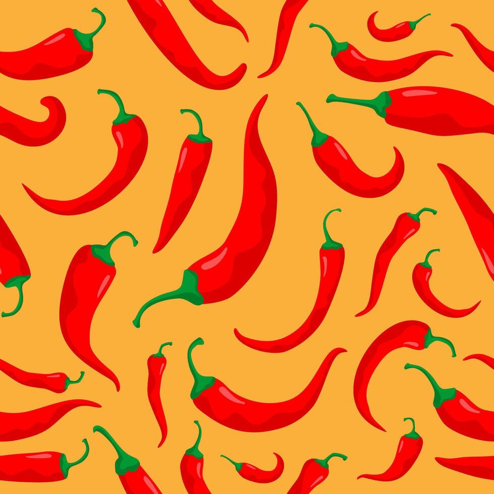 spicy red chili pepper pattern seamless vector