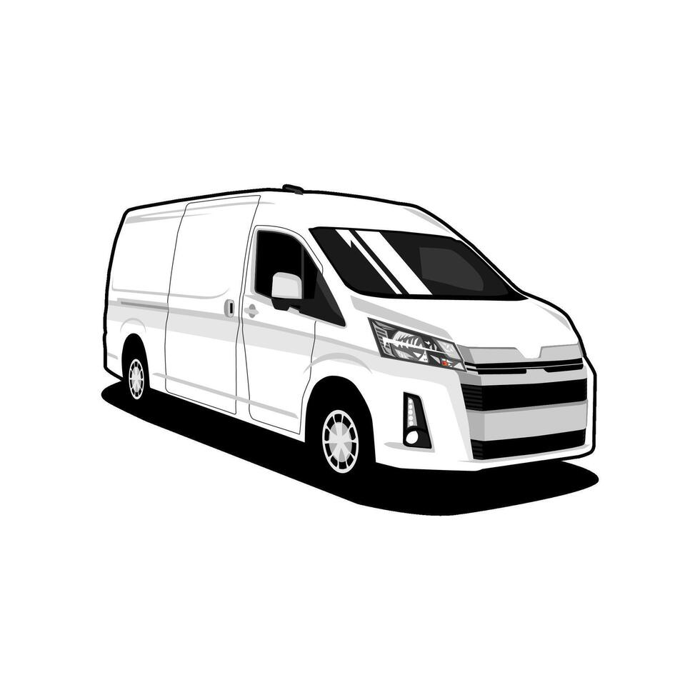 delivery cargo van car illustration isolated vector