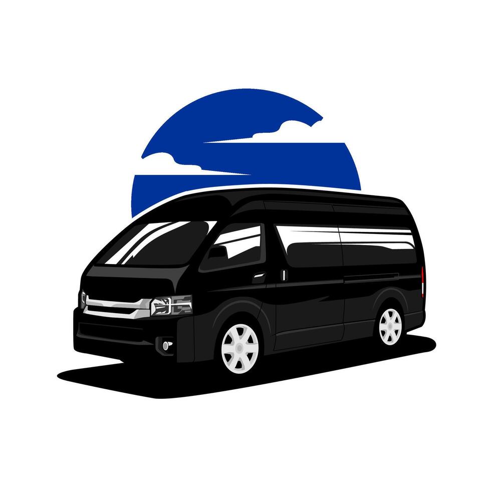 premium minivan van car image design illustration vector