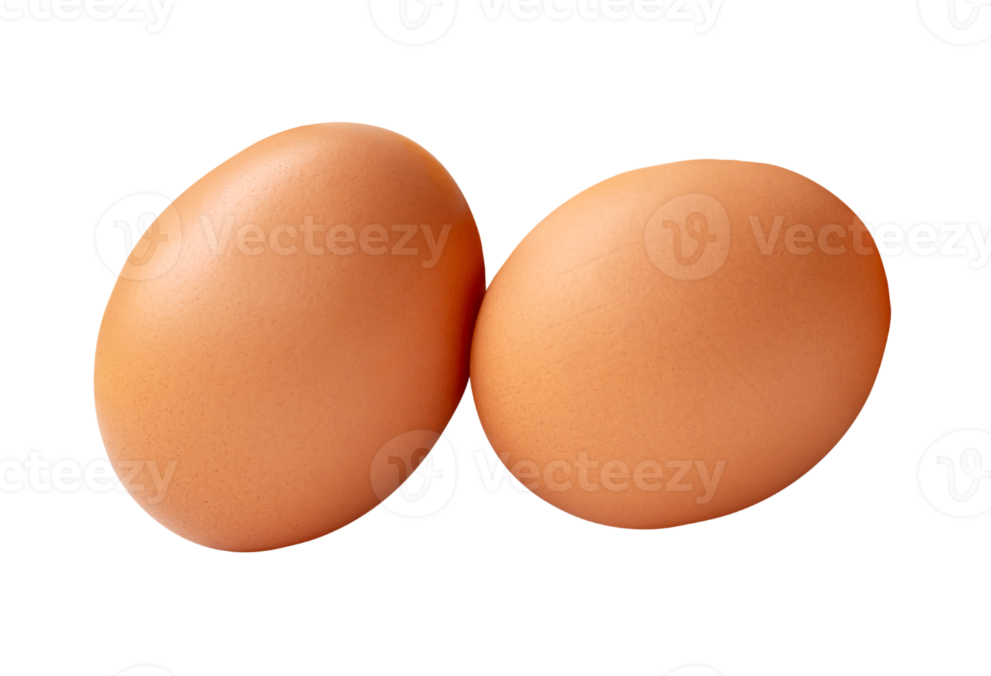 Brown chicken eggs in stack isolated with clipping path in file format png