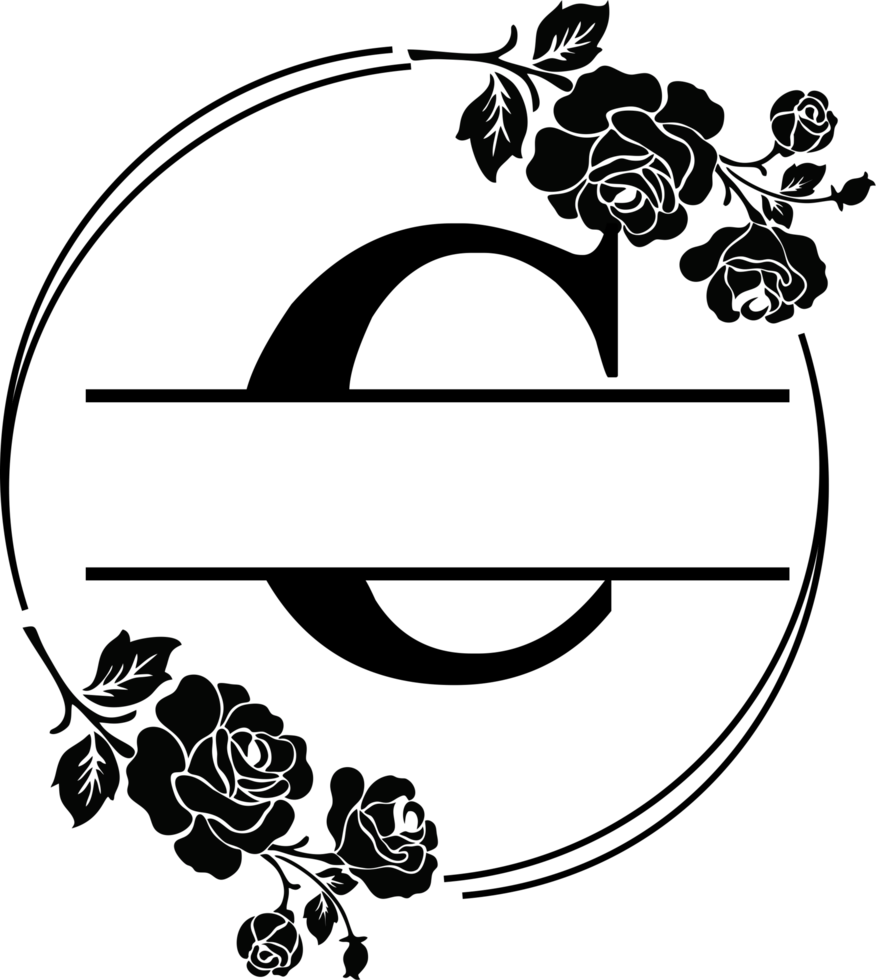 Floral Monogram letter c png