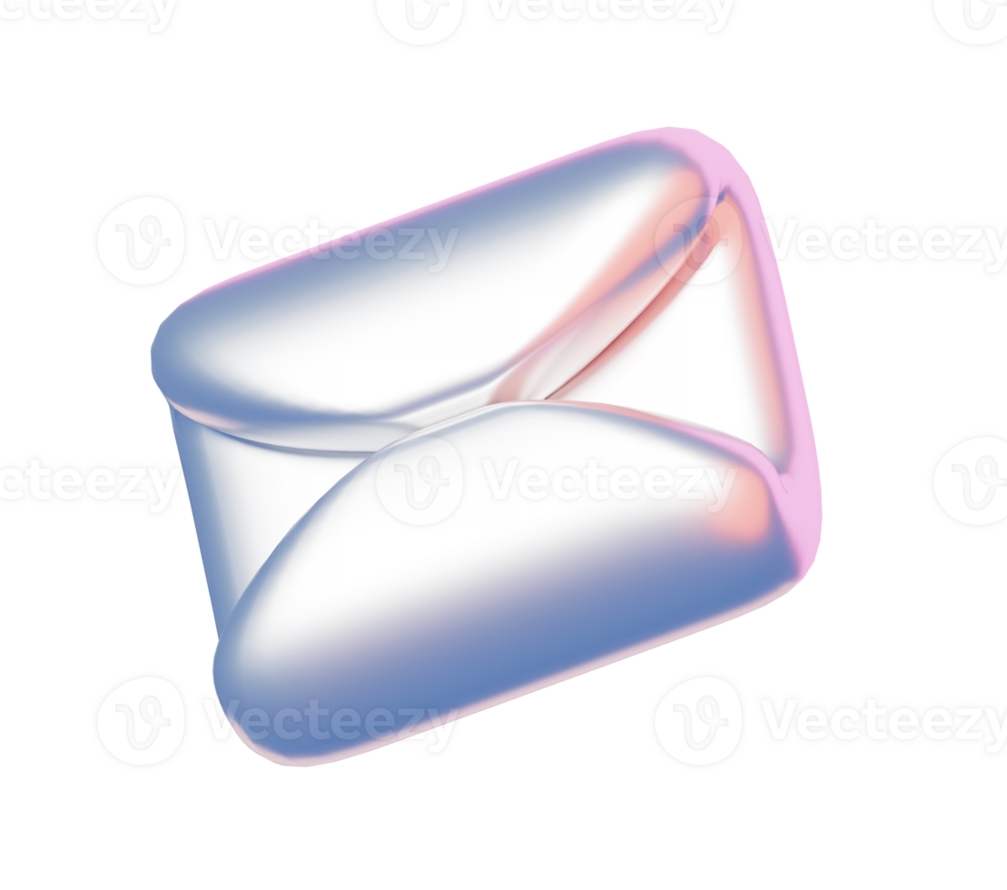 3D Pastel Envelope Icon for Email and Communication png