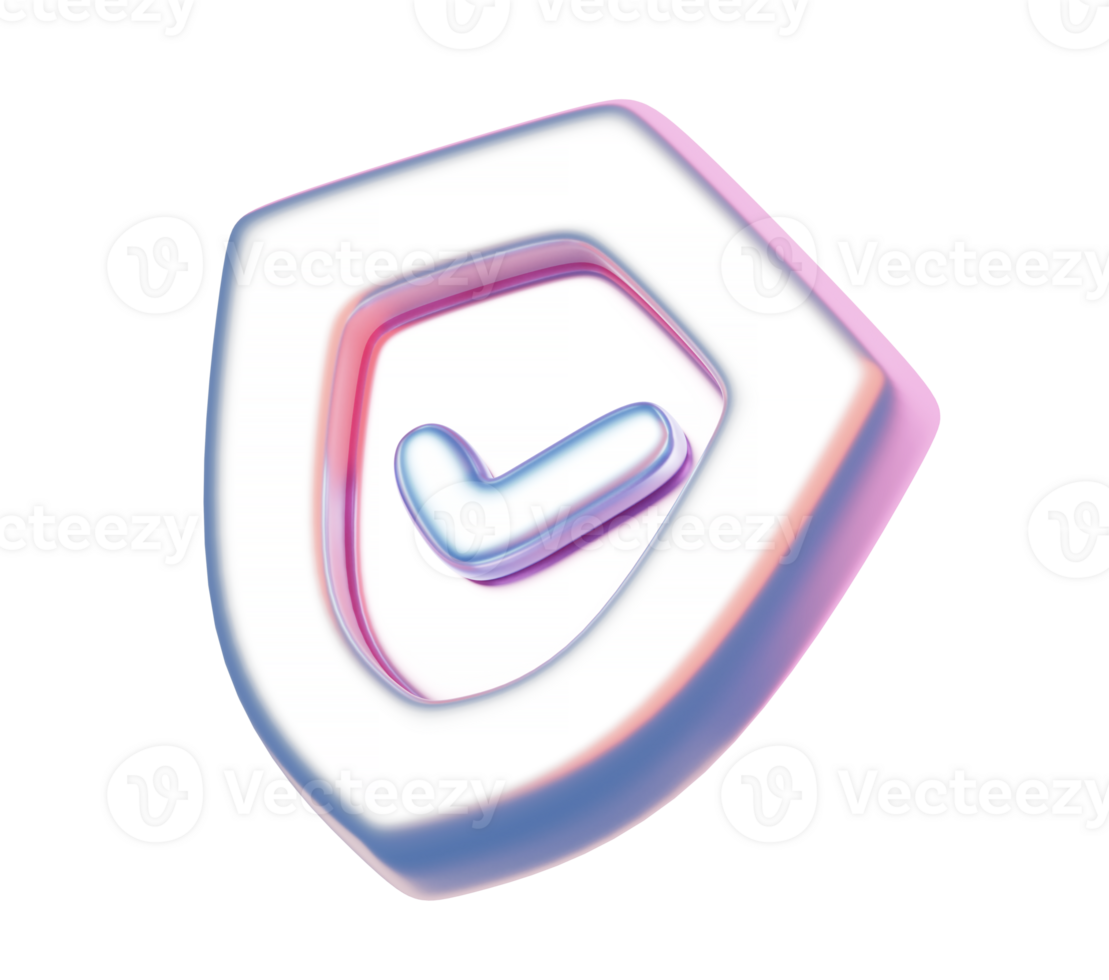 3D Pastel Shield Check Icon for Security and Approval png