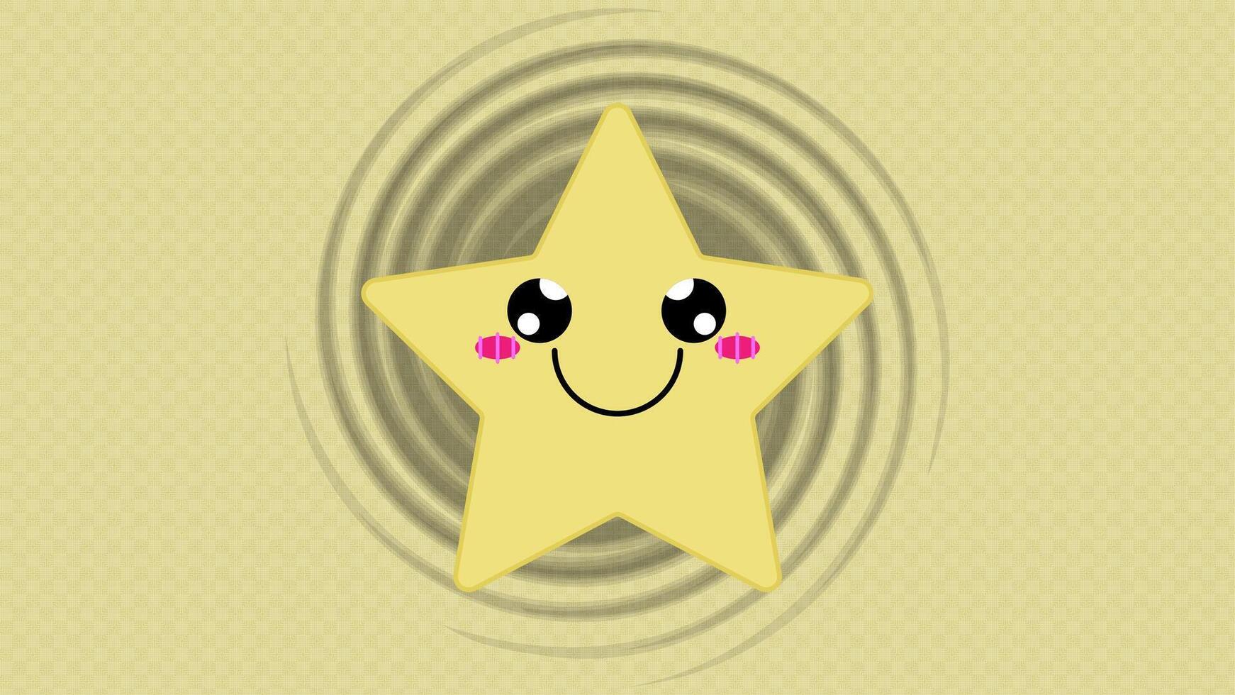 Kawaii yellow star illustration vector
