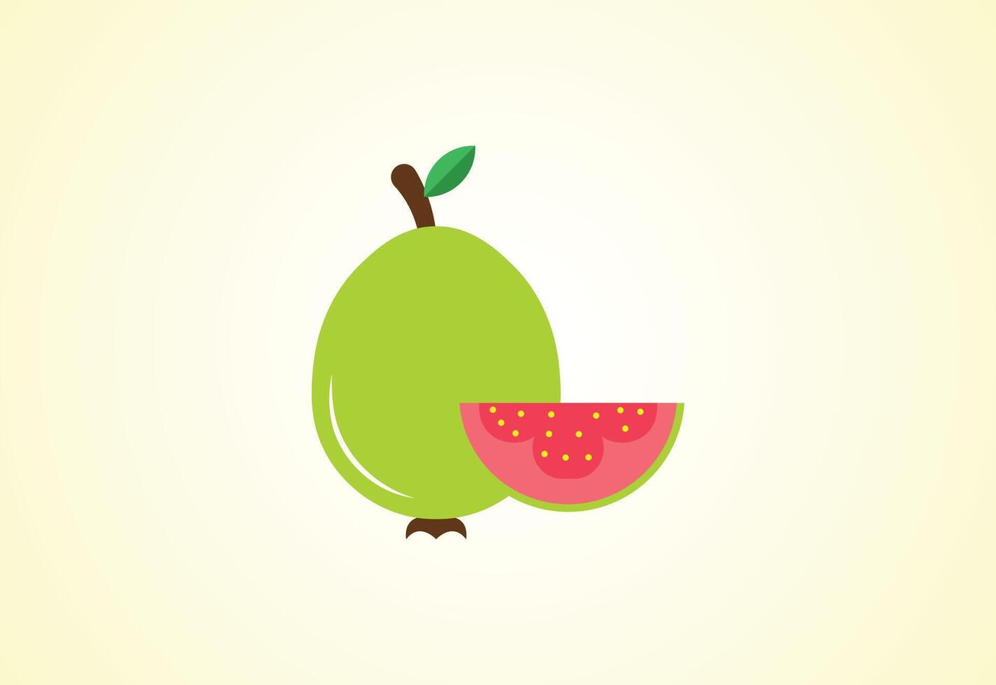 Fresh Healthy guava fruits logo design, illustration vector