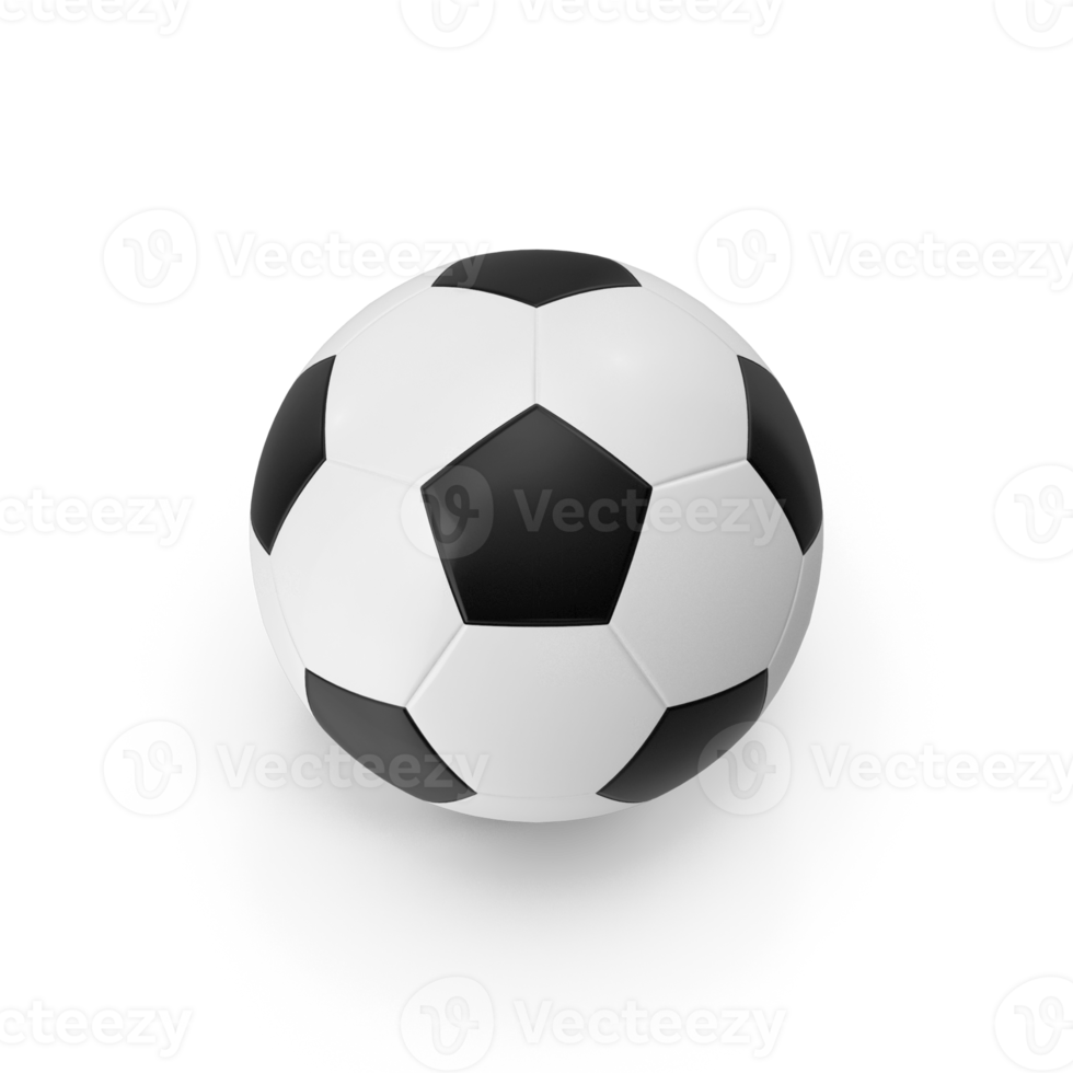 Soccer ball 3D isolated on transparent background , png