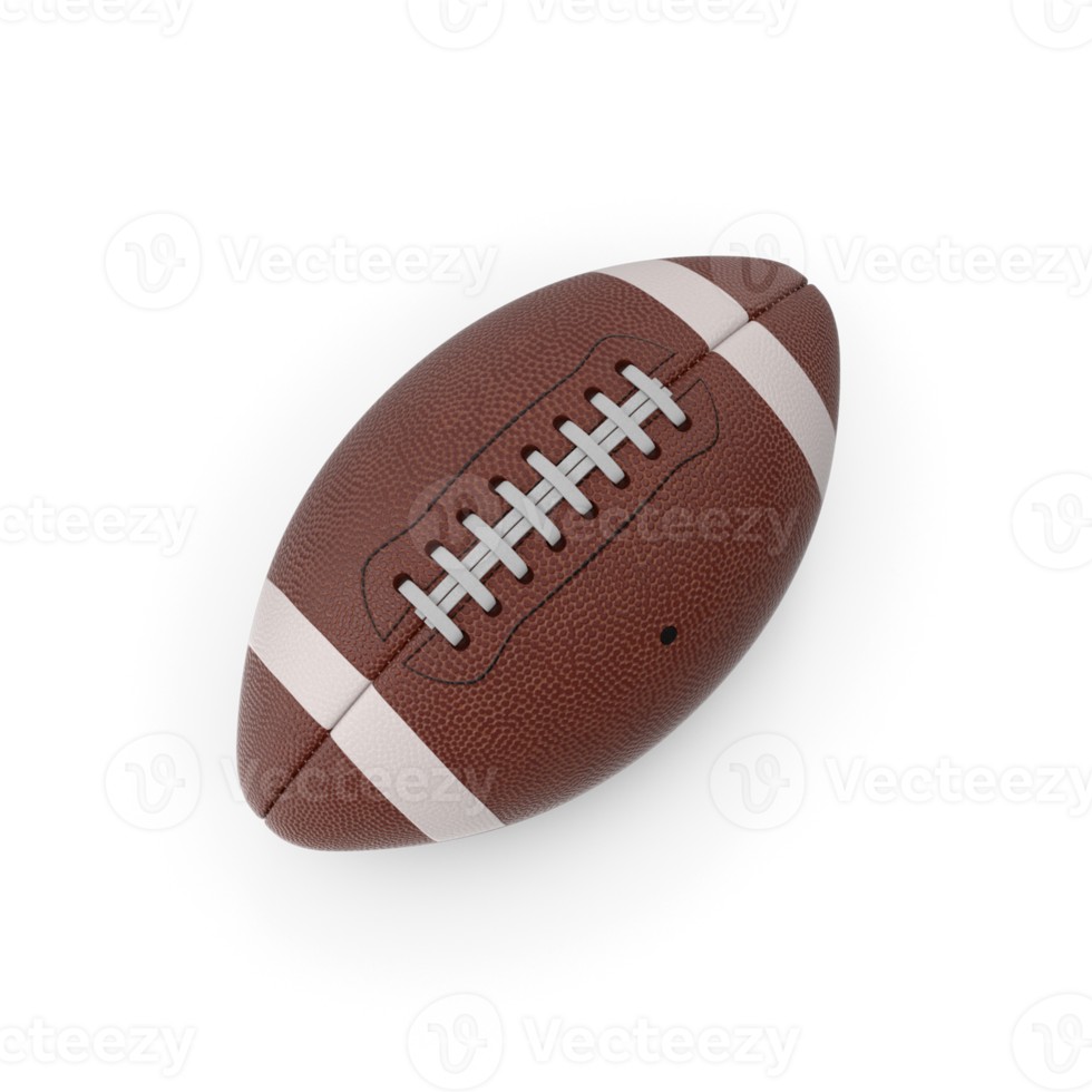 3d rendering of American football isolated on transparent background, png