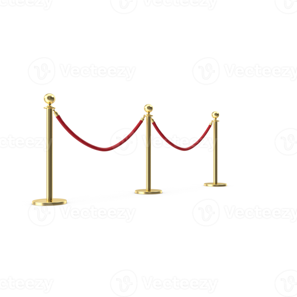Red velvet rope with chrome stanchions barriers png