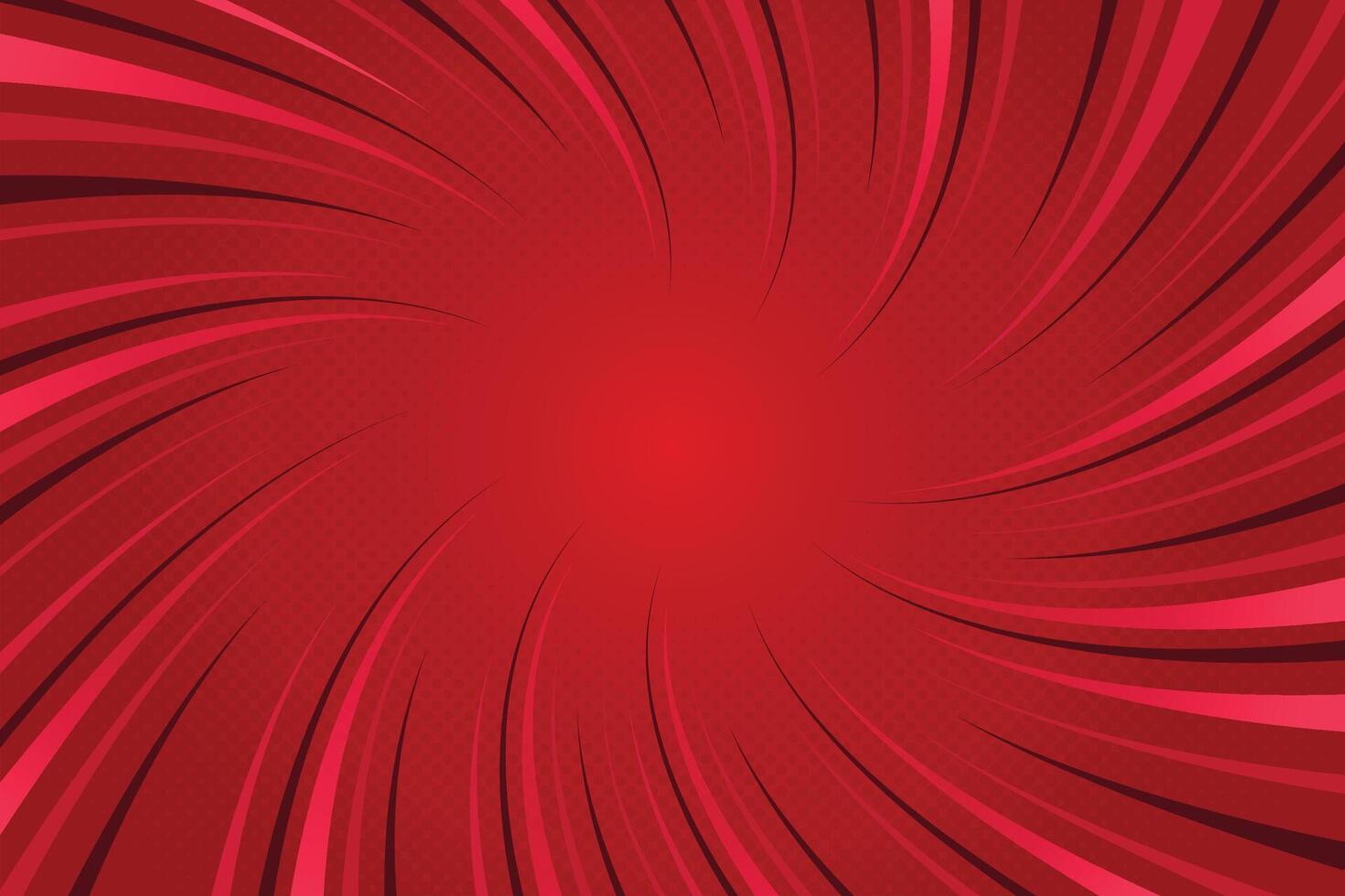 Abstract red striped retro comic background with halftone vector