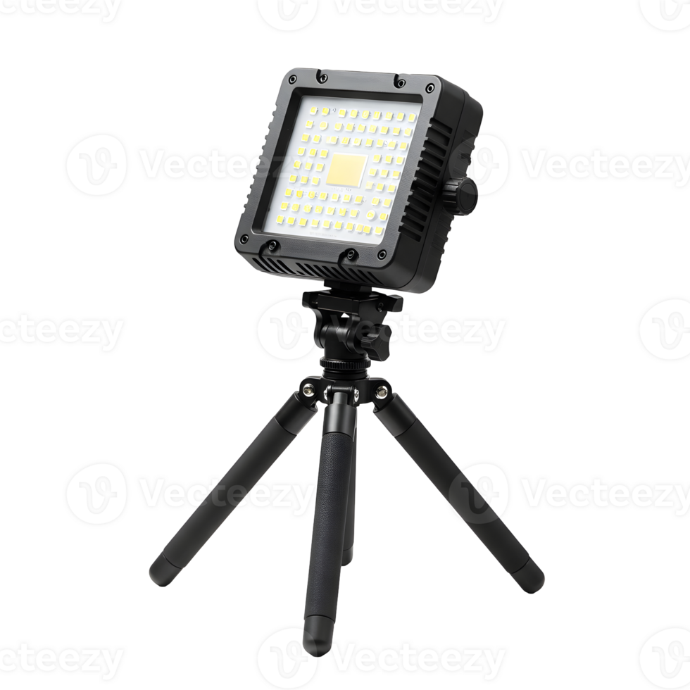 Compact LED Panel Light on Small Tripod png
