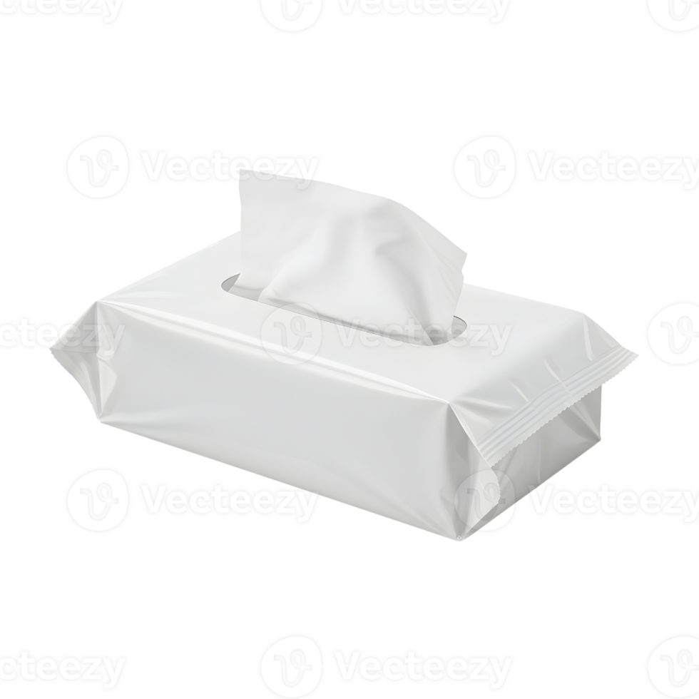 White Pack of Cleansing Wipes on Transparent Background png