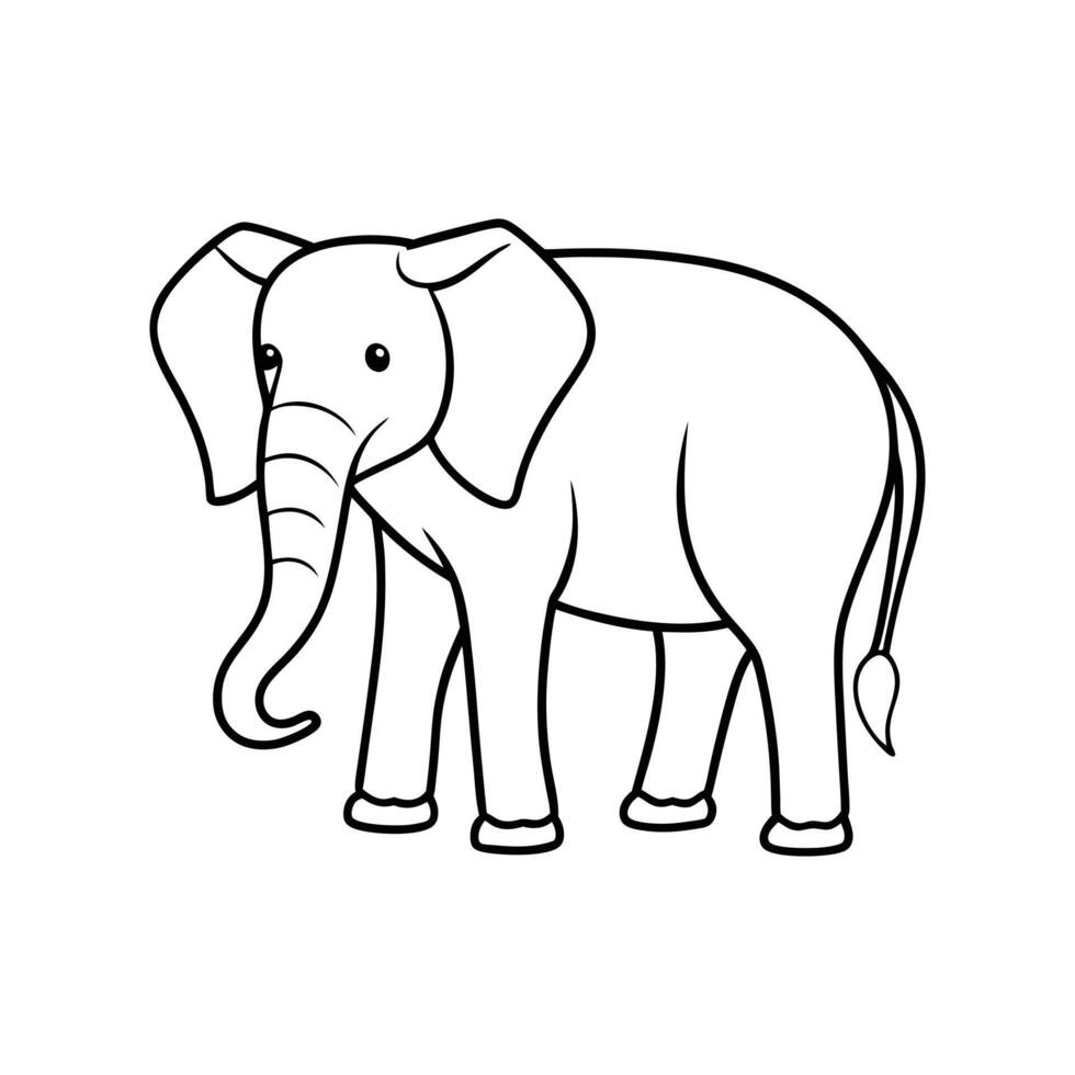 Elephant On White Background vector