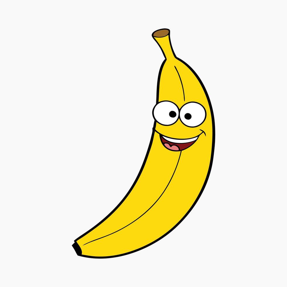 Funny Banana On White Bacgroubd vector