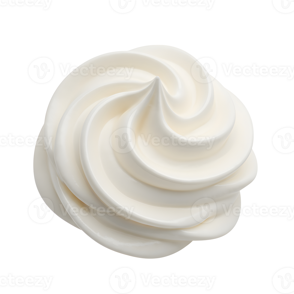 Swirled Whipped Cream Texture on Transparent Background png