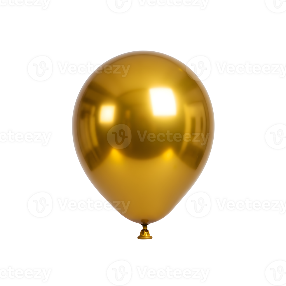Shiny Gold Balloon on Transparent Background png