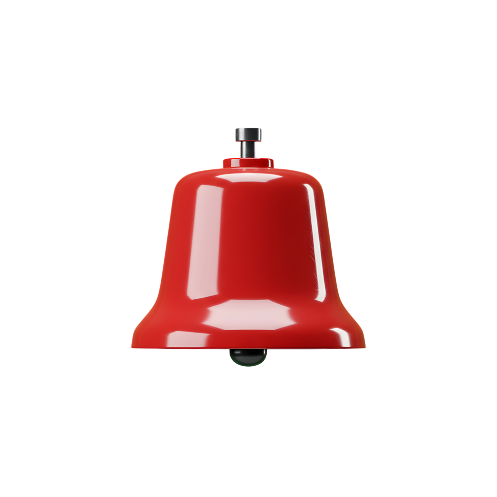 Red Shiny Metal Bell on Transparent Background png
