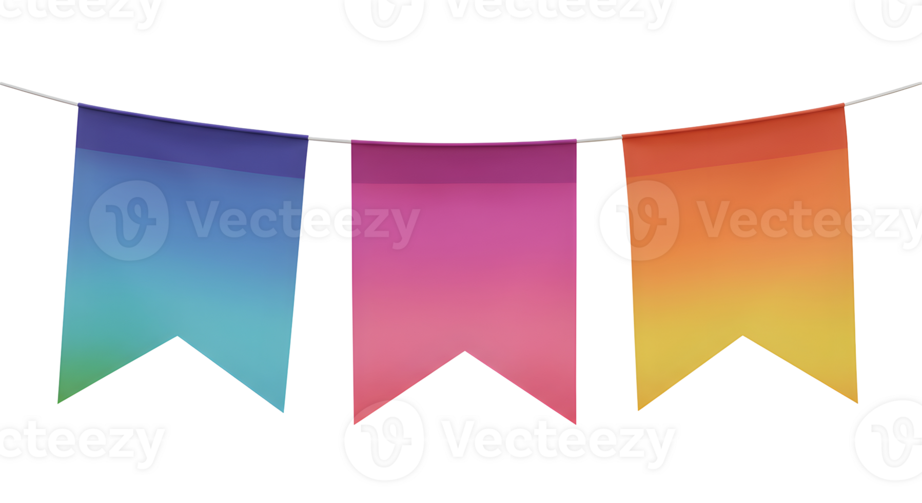 Colorful Gradient Bunting Flags Hanging Decoration png