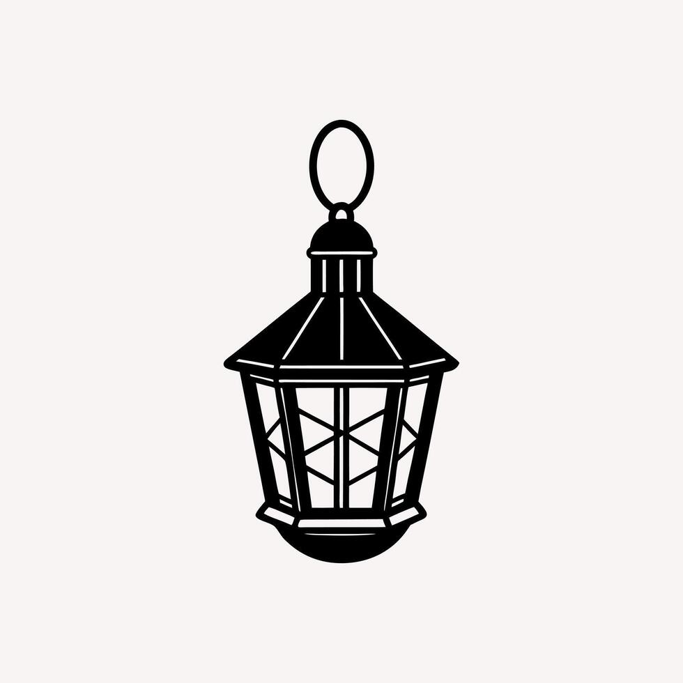 Lantern Hanging Silhouette Icon Design vector