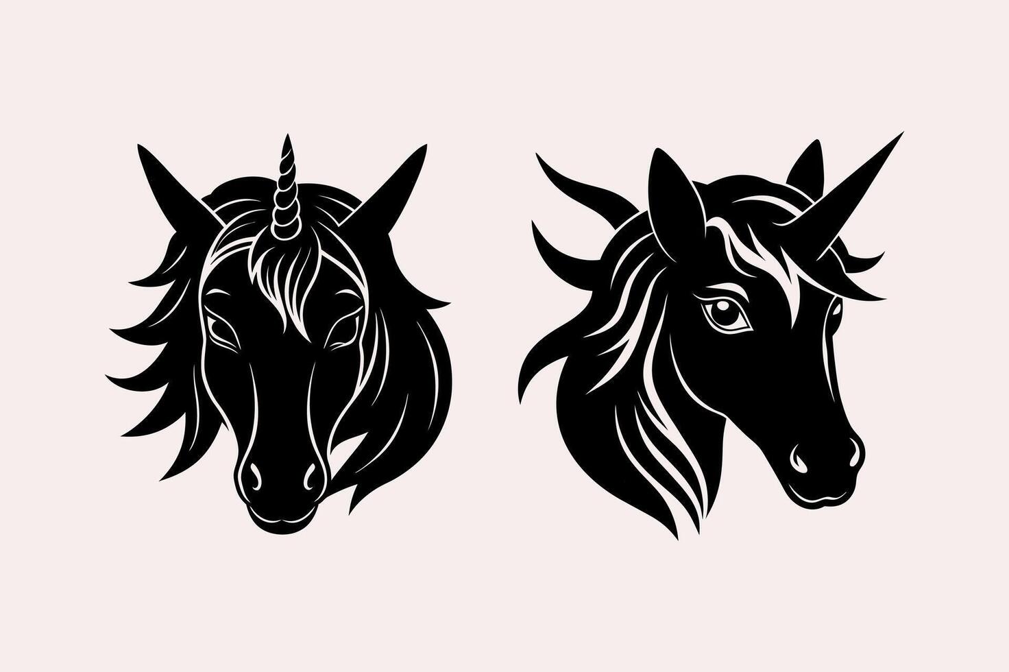 Unicorn face silhouette on white background vector