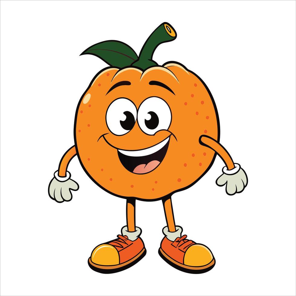 Funny Clementine On White Background vector