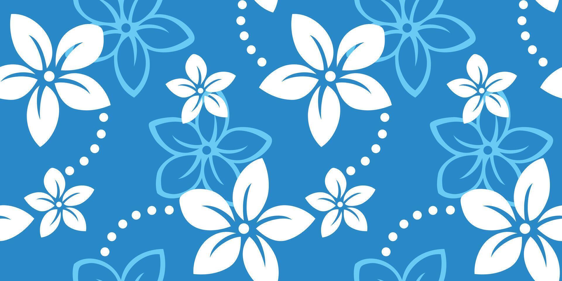 Blue and white abstract floral seamless art pattern. Trendy contemporary floral nature shape background illustration. Natural organic plant leaf print artwork wallpaper. Abstract background vector