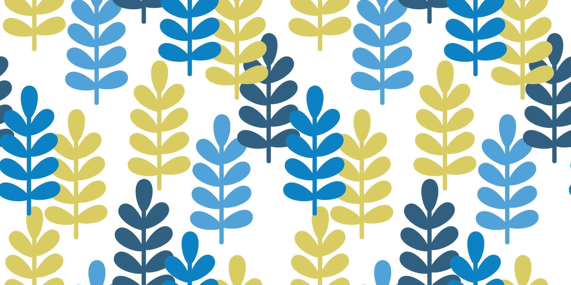 Seamless illustration of a repeating leaf pattern on a white background. Ideal for eco-friendly designs, textiles and digital projects requiring a nature theme. vector