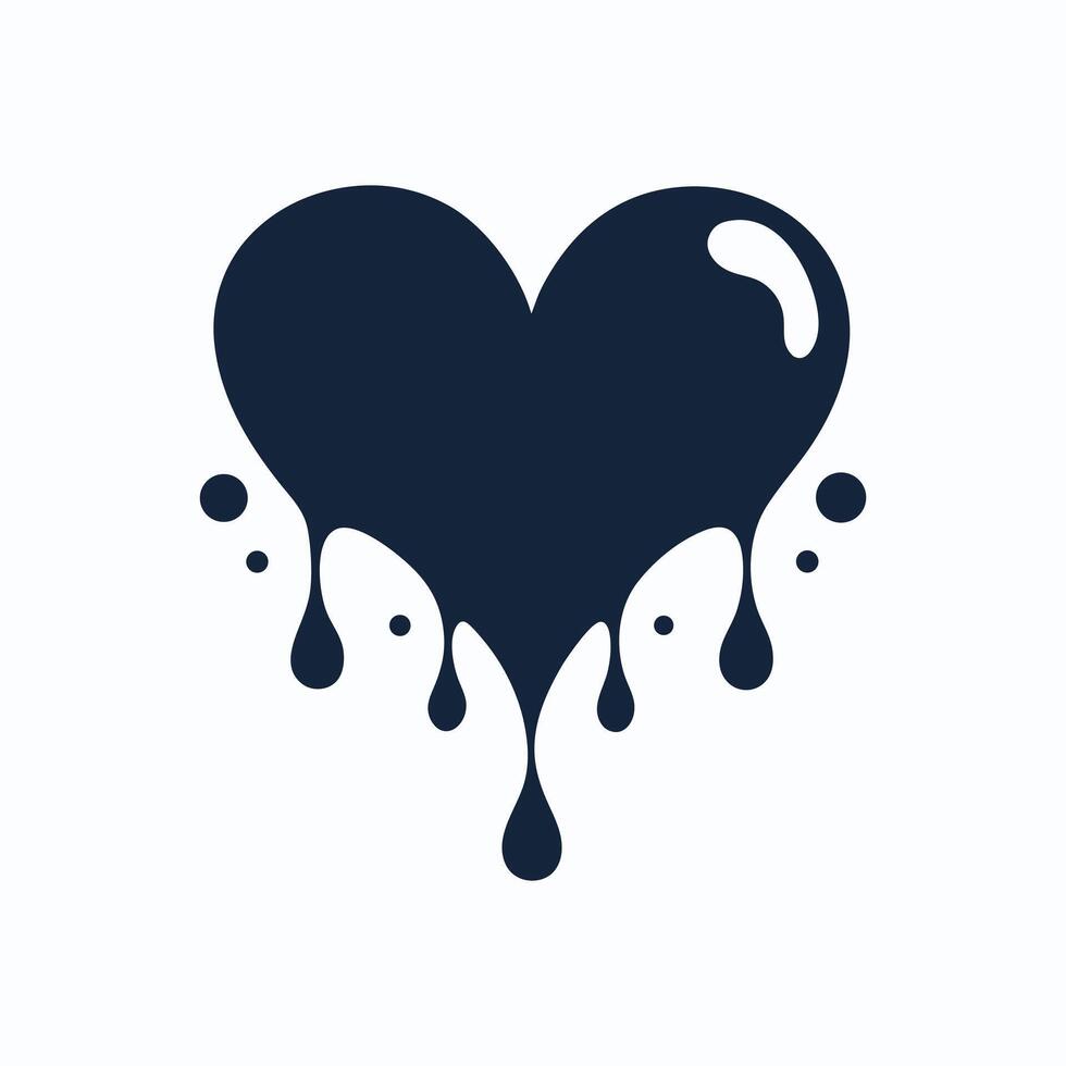 nk drops forming a heart shape in water romantic on white background vector