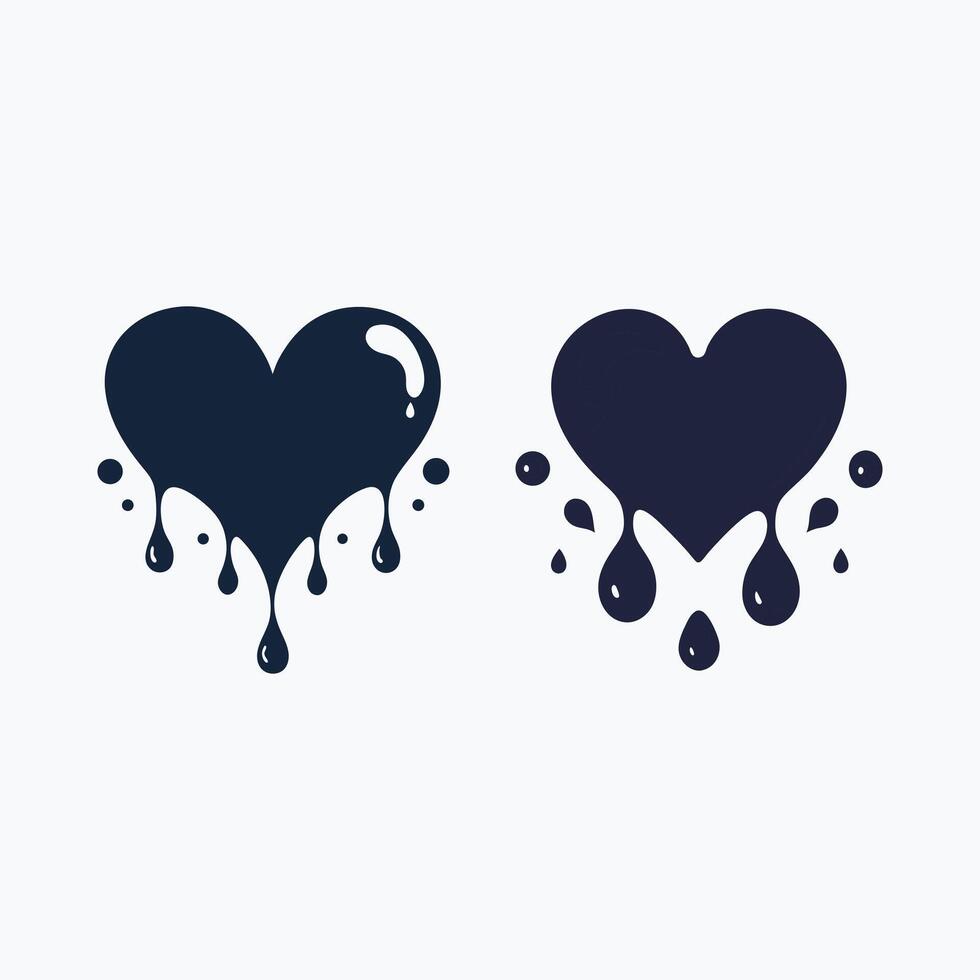 Romantic Ink Heart Shape in Water on White Background vector