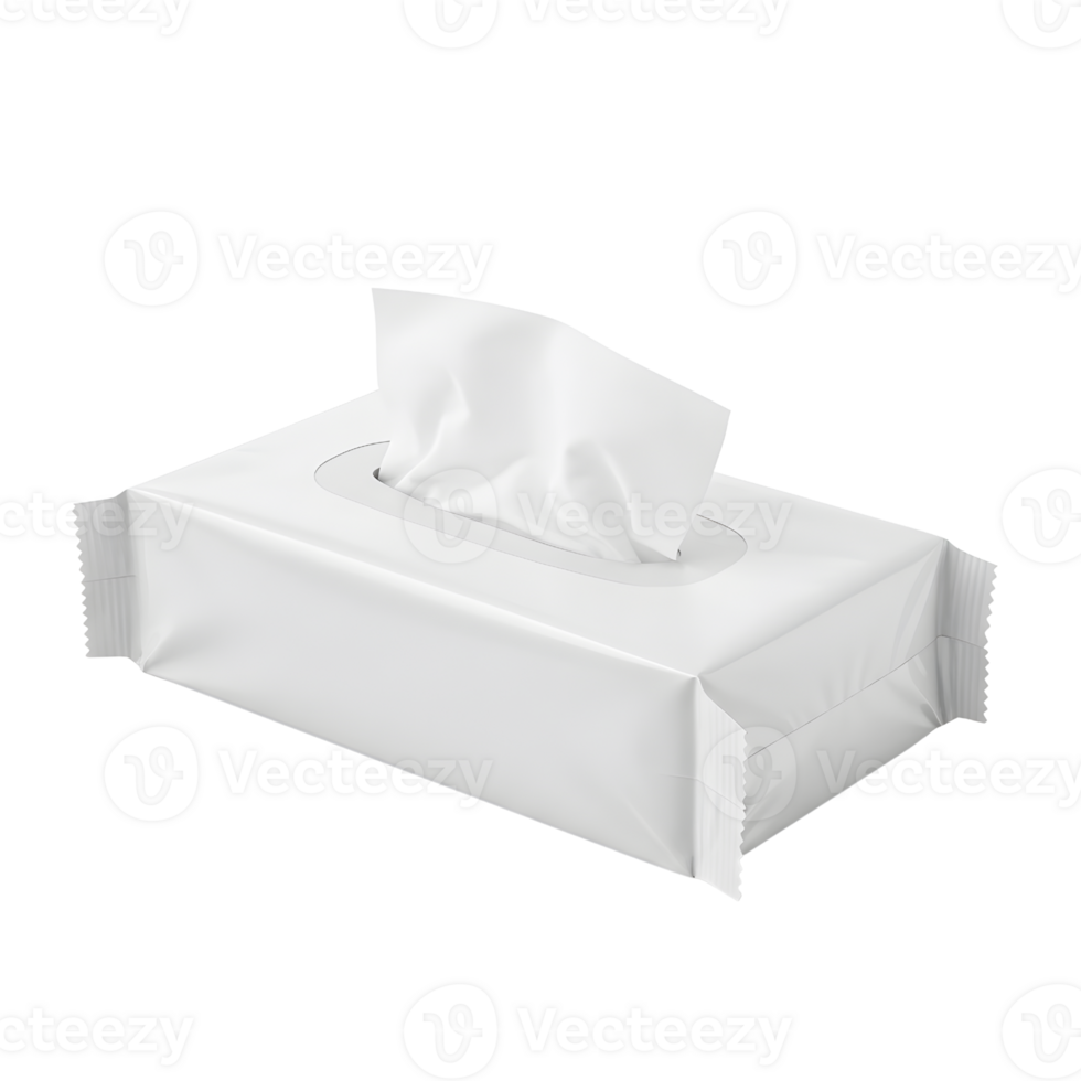 White Tissue Box with Soft Tissues on Transparent Background png