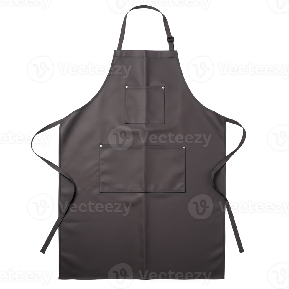 Dark Gray Apron with Two Pockets and Adjustable Straps png
