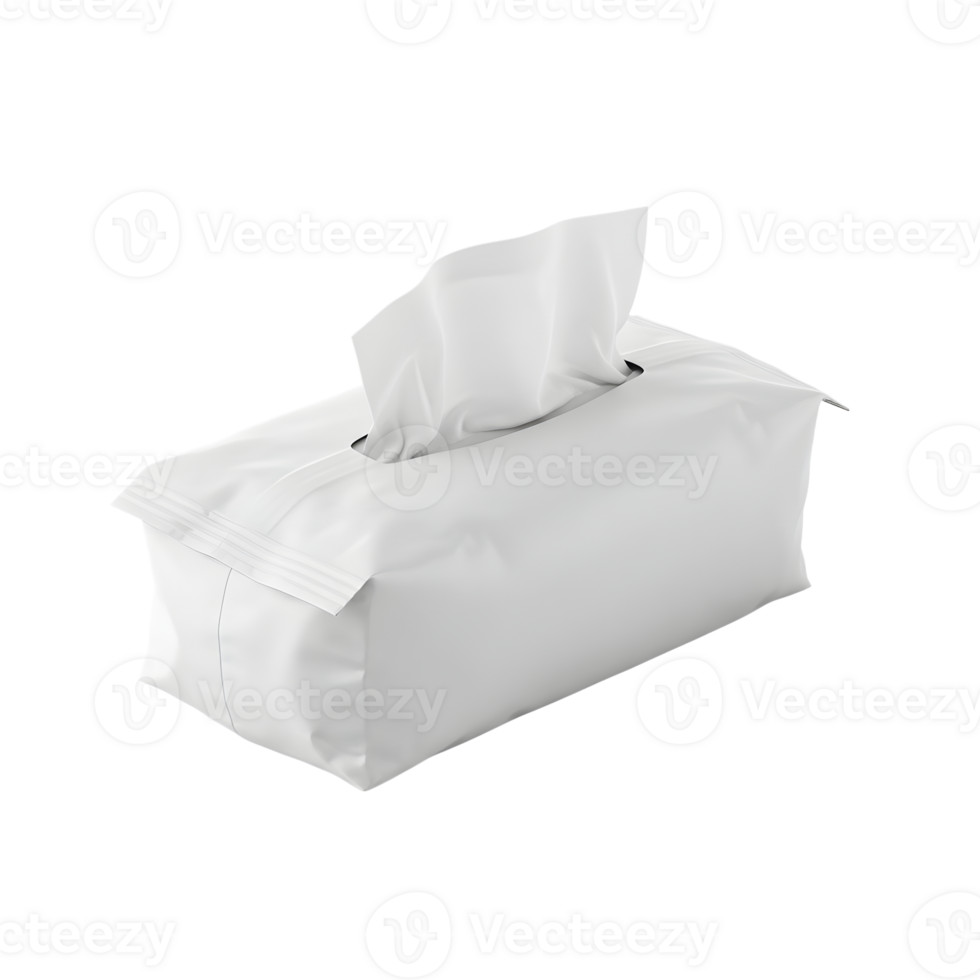 White Tissue Package on Transparent Background png