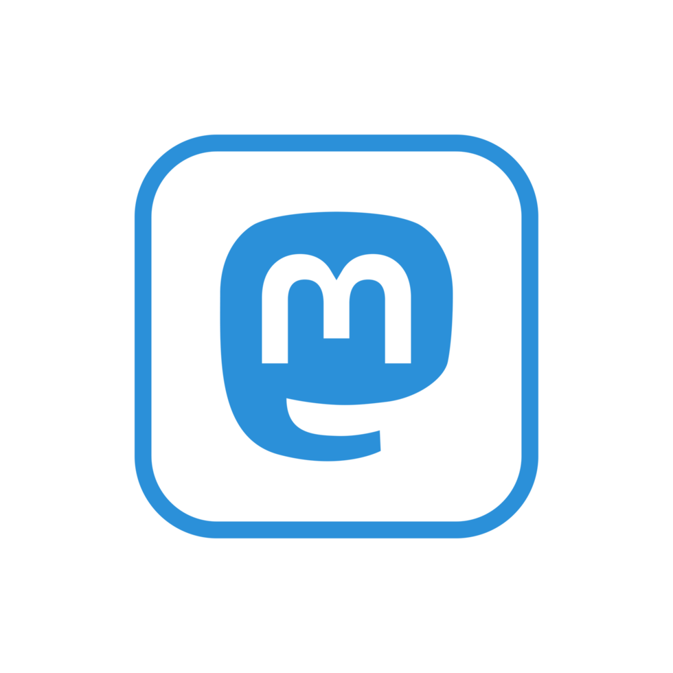 Mastodon Logo Outline Icon Mastodon App Editable Transparent Background Premium Social Media Design for Digital Download png