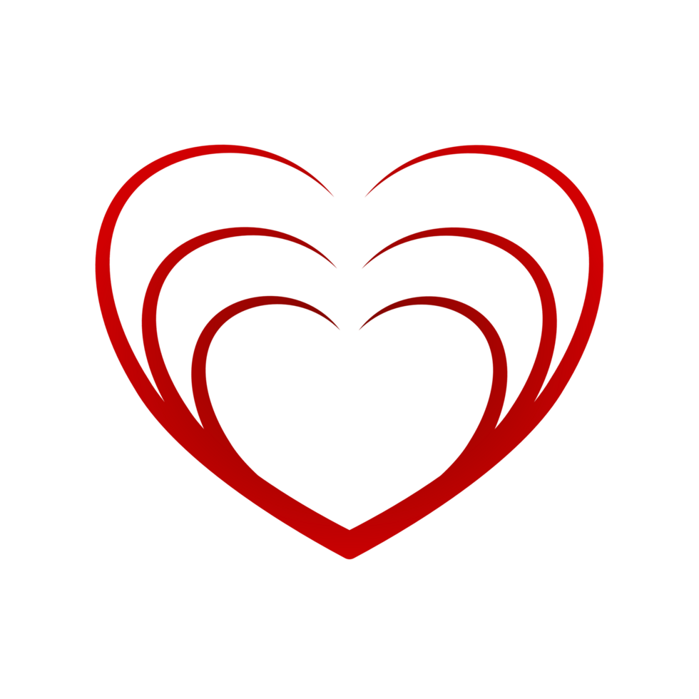 Red love outline png