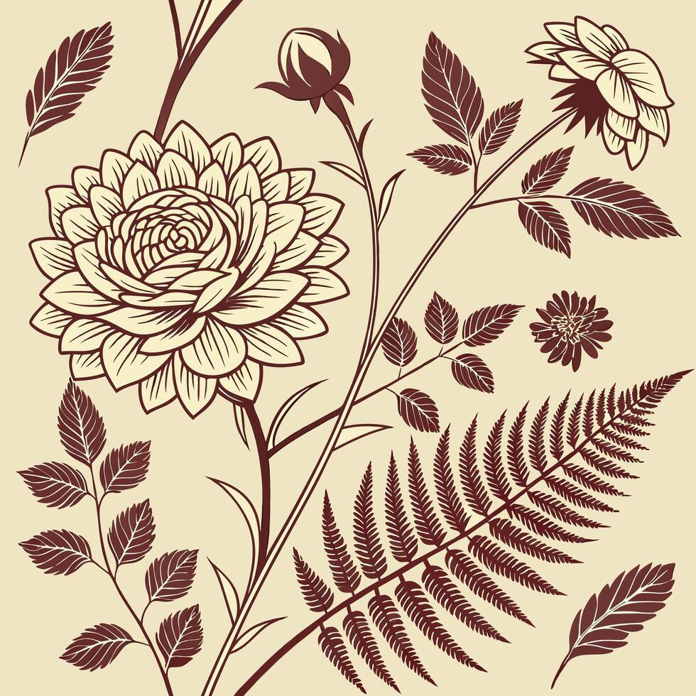 create a seamless pattern with opulent floral decorations vector