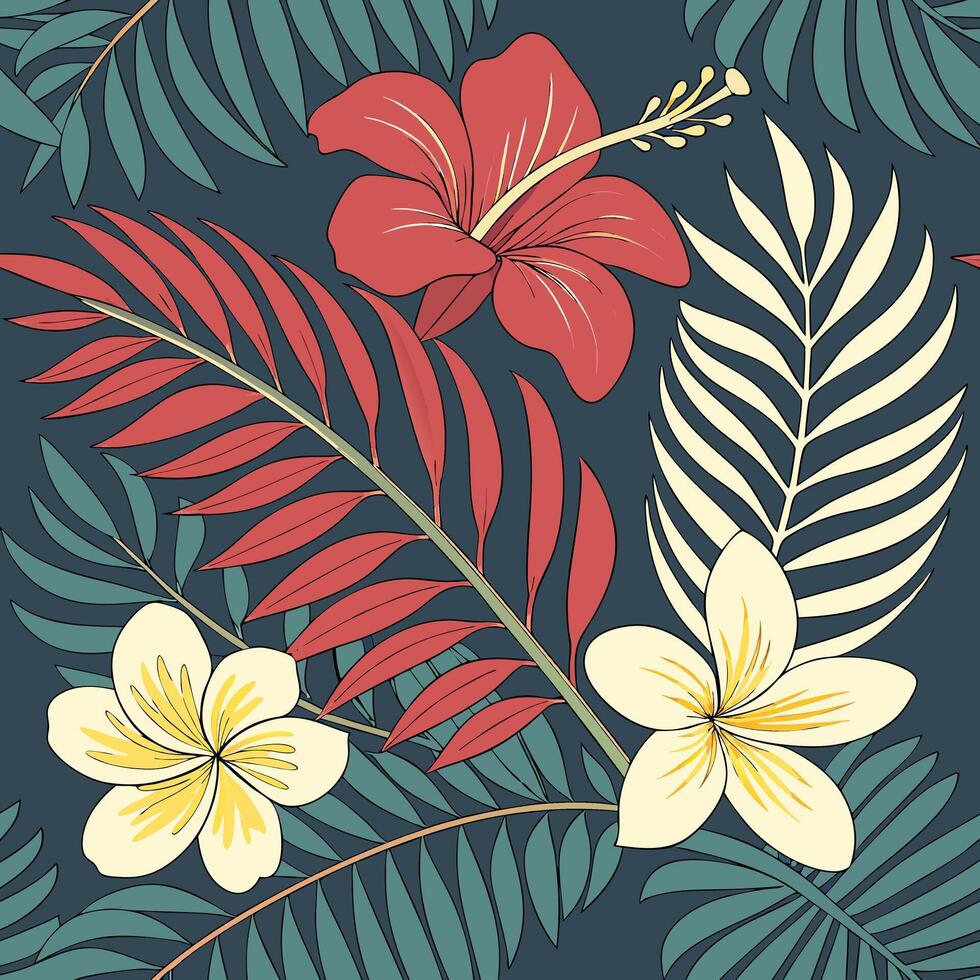 creative floral seamless pattern with summer tones vector