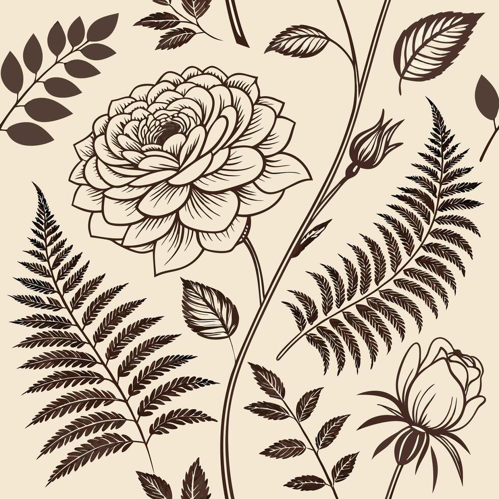 design a seamless pattern featuring watercolor painted florals vector