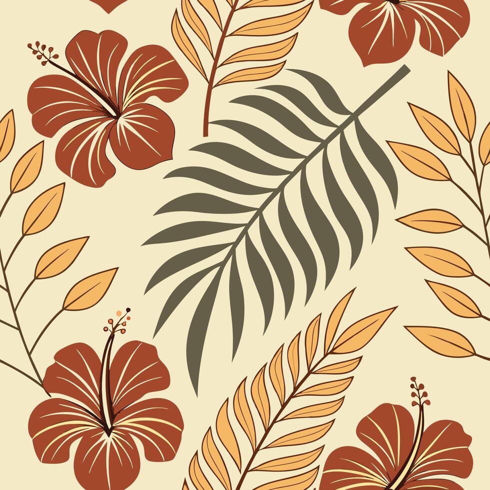 create a seamless pattern with bold abstract tropical shapes vector