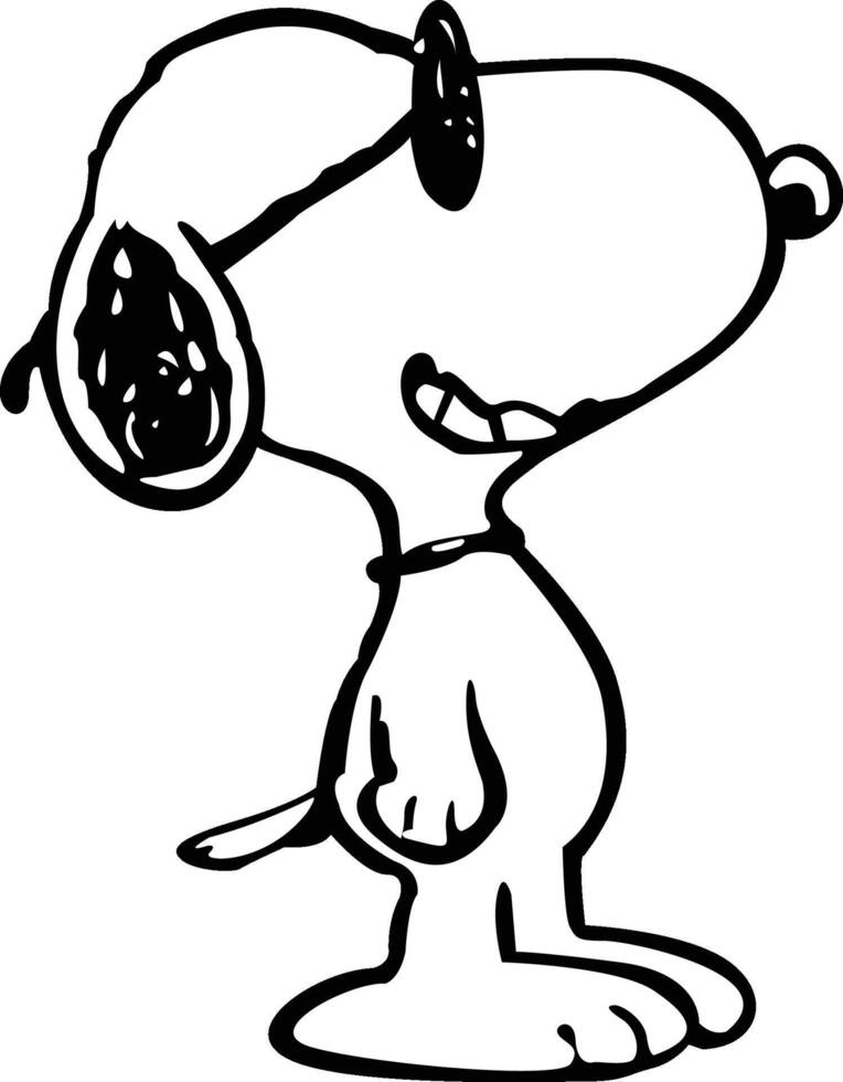 Snoopy smiling and wearing glasses vector