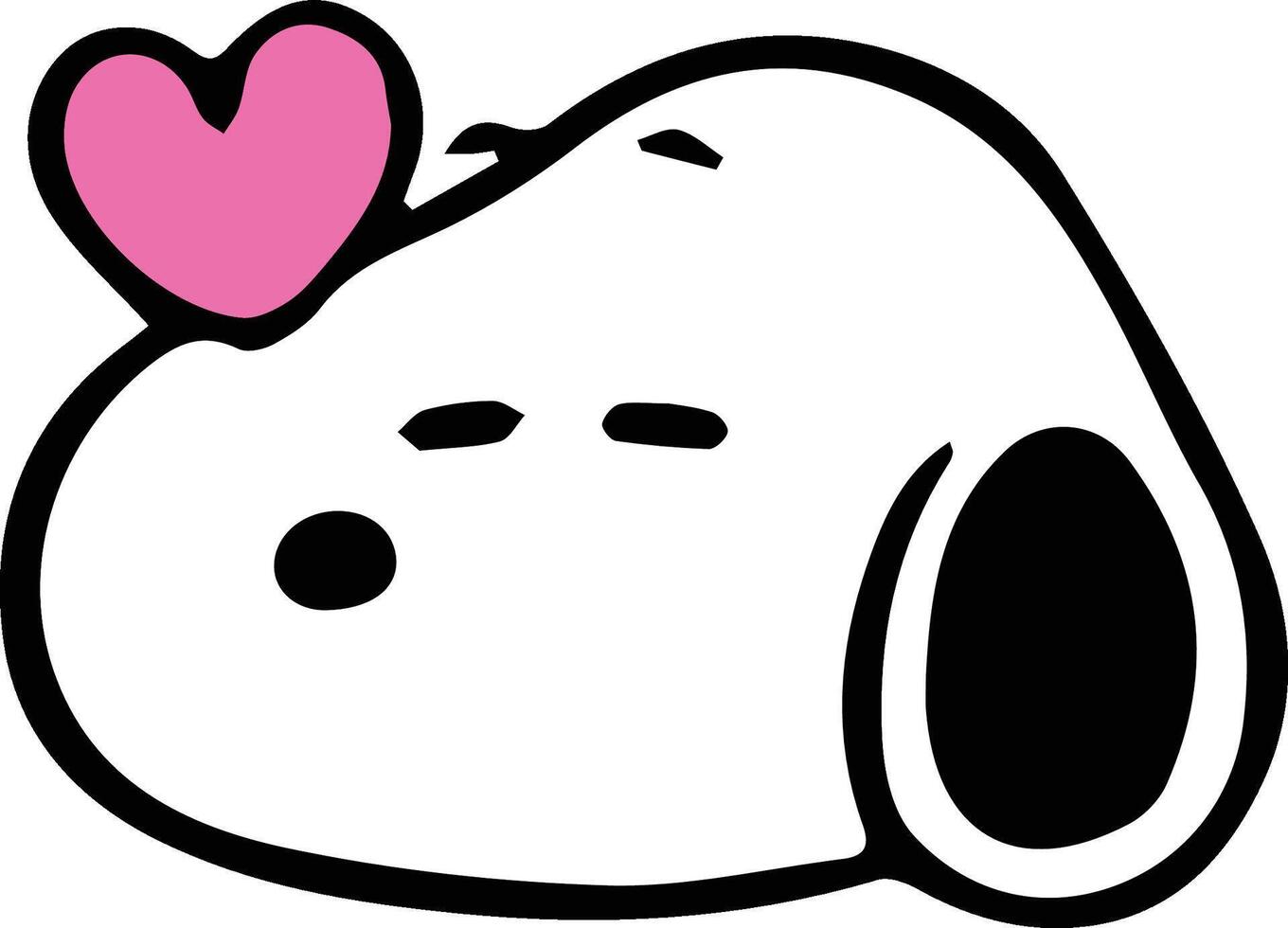Snoopy head with heart vector